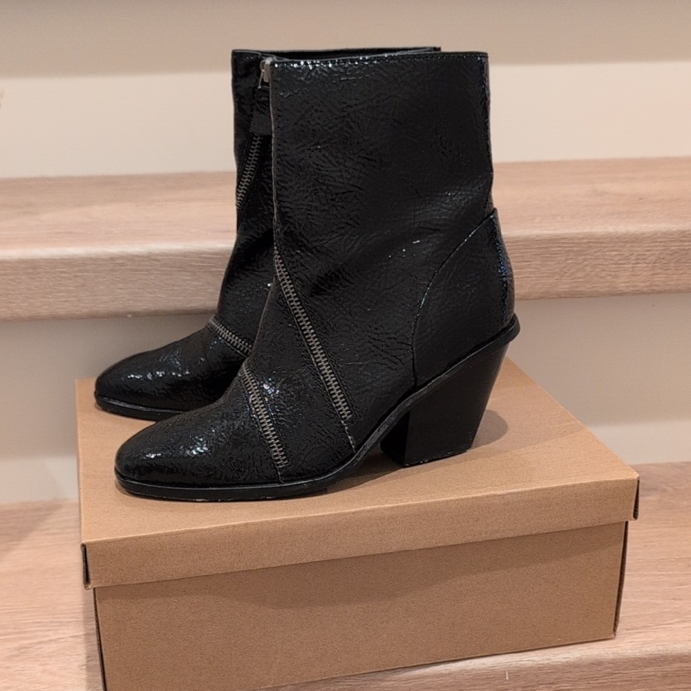 Naked Feet Black Textured Ankle Boots